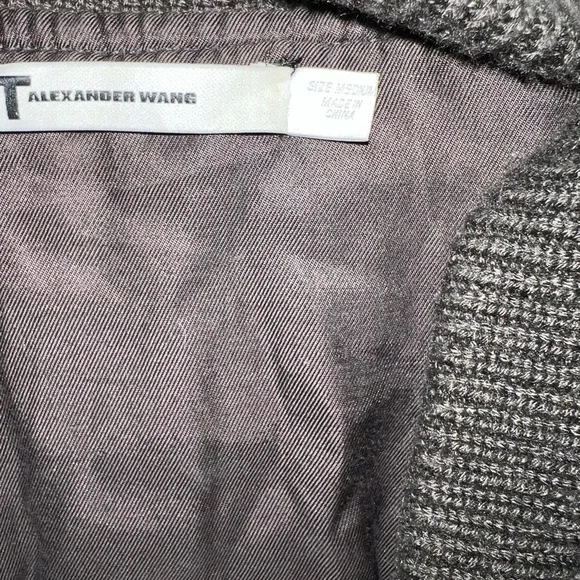 Alexander Wang Bomber Leather Sleeve Jacket - Picture 3 of 5